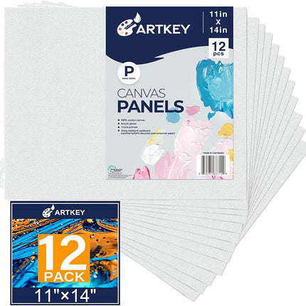 Canvas Panels 28x36cm 12-Pack, 300 GSM Triple Prim