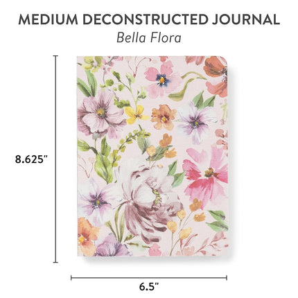 Studio Oh! Medium Deconstructed Lined Notebook Journal, Bella Flora Design