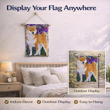 Caroline's Treasures SS8061GF Shiba Inu Flag, Small, Multicolor