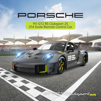 Rastar RC Cars 1/14 Porsche 911 GT2 RS Clubsport 25 Remote Control Porsche Toy Car for Kids, Grey 2.4GHz