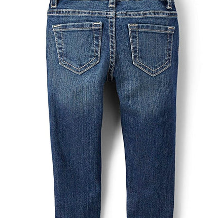 The Children's Place Jeans ajustados básicos para bebés y niñas pequeñas, paquete de 2 unidades, color negro, 4T