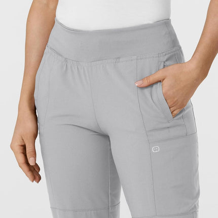 WonderWink W123 Women's 5555 Comfort Waist Jogger Pant, Grey, Large