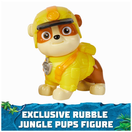 PAW Patrol Jungle Pups, Vehículo Rinoceronte de Rubble, Camión de Juguete con Figura de Acción Coleccionable, Juguetes para Niños y Niñas de 3 Años en Adelante
