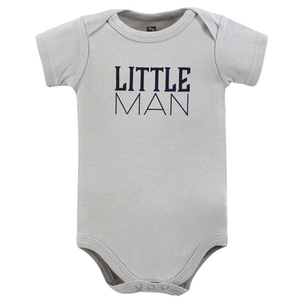 Hudson Baby Unisex Baby Cotton Bodysuits, Plaid Little Man Polo, 12-18 Months