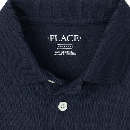 The Children's Place Boys' Short Sleeve Pique Polo 2-Pack, Nautico 2 Pack, Large
