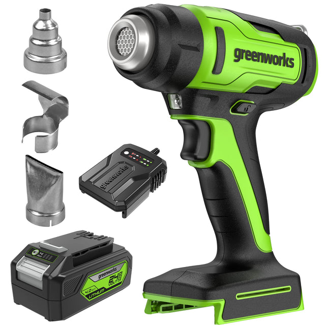 Greenworks 24V Cordless Heat Gun Kit, 4.0Ah Batter