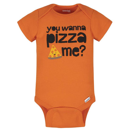 Onesies Brand baby-boys 8-pack Short Sleeve Mix & Match Bodysuits, Grey Hungry, 3-6 Months