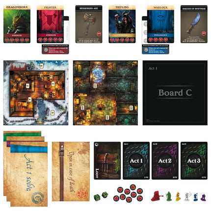 Hasbro Gaming Dungeons & Dragons: Bedlam in Neverwinter Board Game, Escape Room, Co-op Strategy Games for Kids 12 Years and Up, 2-6 Players, 3 Acts Approx. 90 Minutes Each