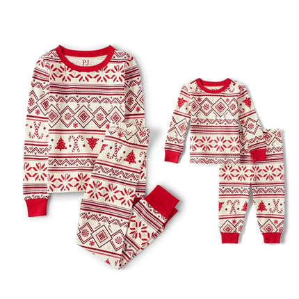 The Children's Place Unisex Kid's Family Matching, Festive Christmas Pajama Sets, Cotton, Fairsile Red, 0-3 MESI