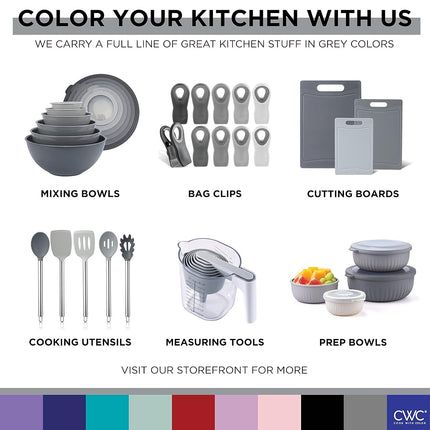 COOK WITH COLOR Silicone Cooking Utensils, Kitchen Utensil Set, Easy to Clean Silicone Kitchen Utensils, Cooking Utensils for Nonstick Cookware, Kitchen Gadgets Set, 38 Piece, Gray