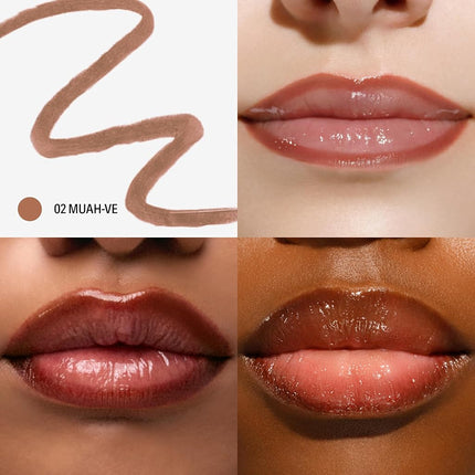 Sacheu Lip Liner - Stay - N - Peel Off Lip Liner Tattoo - Long Lasting Lip Stain Peel Off - Lip Pencil Infused with Hyaluronic Acid and Vitamin E - Suitable for All Skin Types - 02 MUAH-ve - 0.12 oz