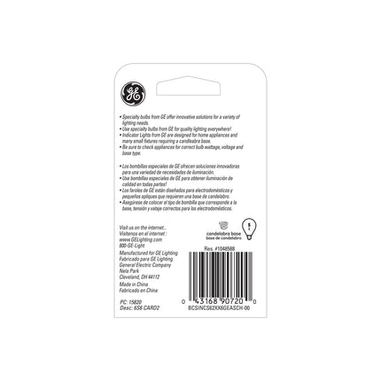 GE Lighting 15820 Luz indicadora de 6 vatios S6 paquete de 2