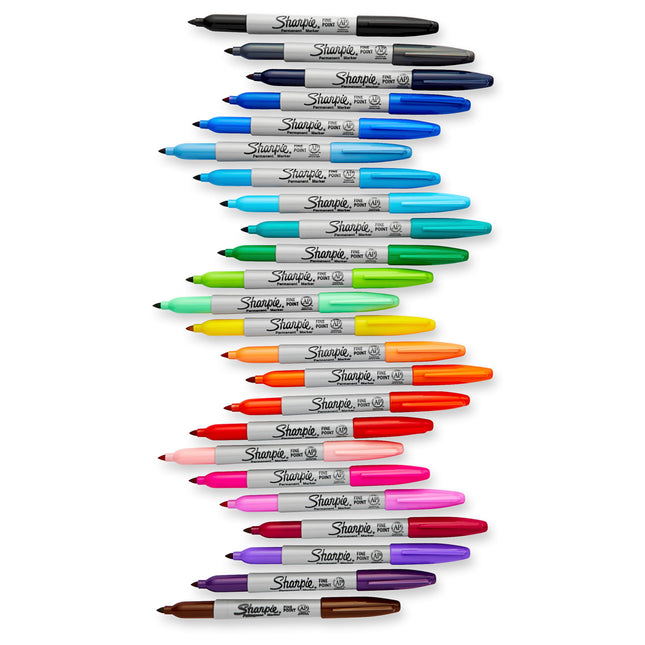 Rotuladores permanentes Sharpie de punta fina, paquete de 24 unidades, colores surtidos (1927352), el empaque puede variar