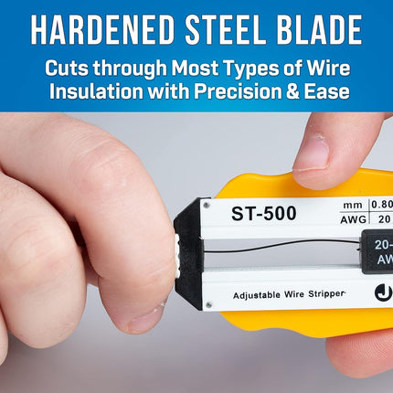 Jonard ST-500 ABS Adjustable Precision Wire Stripper 20-30 AWG 3-57/64 Length x 1-19/32 Height x 19/32 Thickness
