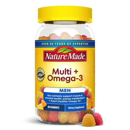 Nature Made Men's Multivitamin + Omega-3 Gummies, 