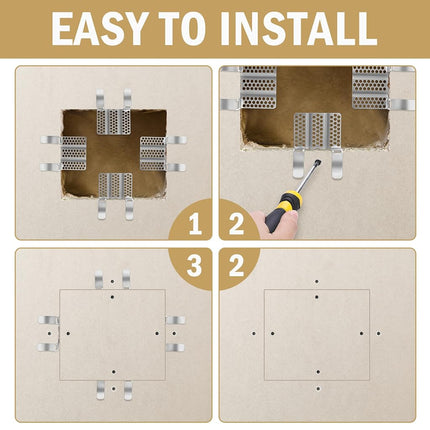moonoom 32 Pack Drywall Repair Clips, 1/2 inch Drywall Fastener Clip with 64 Screws, Stainless Steel Wall Patch Clips for Damaged Walls Repairing