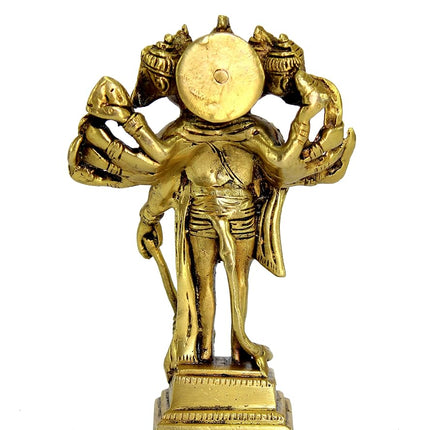 eSplanade Brass Panchmukhi Hanuman Anjaneya Pavan Putra Bajrangbali Idol Murti Moorti Statue - 6.5 inches | Pooja Idols