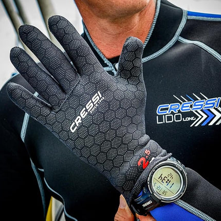 Cressi High Stretch Neoprene Diving Gloves - Black, Small/2.5mm