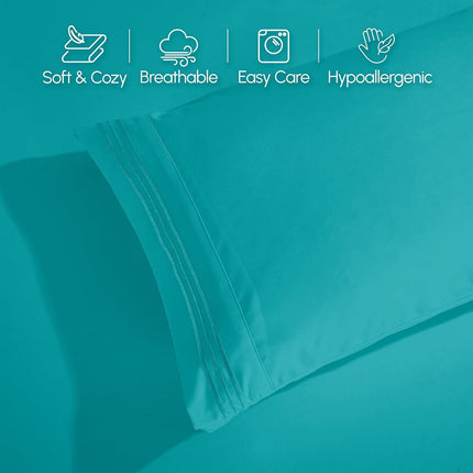 Elegant Comfort 4 Piece 1500 Thread Count Luxury Silky Soft Egyptian Quality Coziest Sheet Set, Queen, Teal Blue