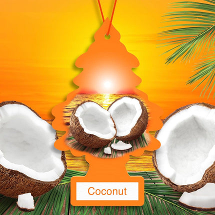 Little Trees Car Air Freshener I Hanging Tree Provides Long Lasting Scent for Auto or Home I Coconut, 6-Packs (4 Count)