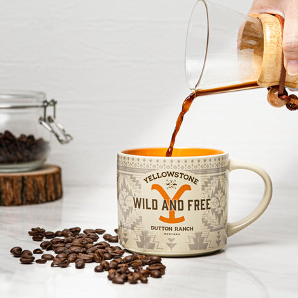 Zak Designs Yellowstone Ceramic Coffee Mug for Hot Drinks at Home, Collectible Keepsake (15 oz, Dutton Ranch)