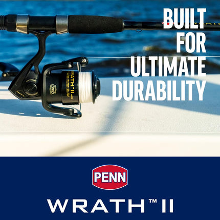 PENN 7' Wrath II Fishing Rod and Spinning Reel Combo, Size 3000, Medium Light Power, Extra Fast Action, Corrosion-Resistant Graphite Construction, Lightweight and Durable