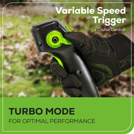 Soplador de mochila sin escobillas Greenworks 60V 550 CFM, batería de 5.0 Ah y cargador de 6A