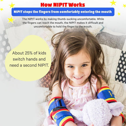 NIPIT AGE 2-7 Thumb Sucking Prevention: Pediatric dentist's top-rated choice with a motivation program. Encourages finger freedom, supporting development and uninterrupted play