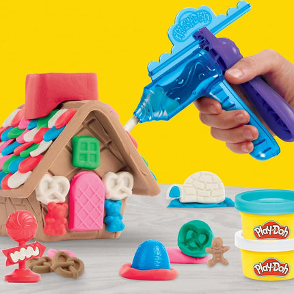 Play-Doh Builder Mini Gingerbread House, Arts & Crafts Toy Building Kit, Multi-Season Set with 8 Cans for Children Aged 5+