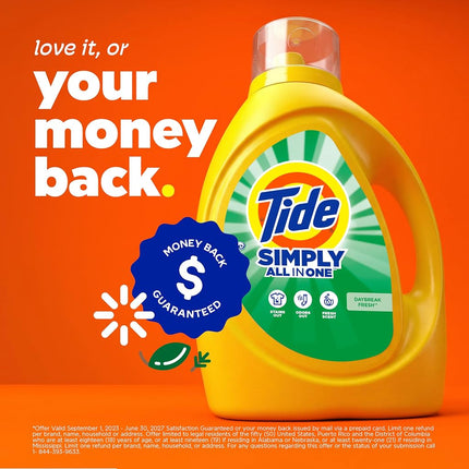 Tide Simply All-In-One Liquid Laundry Detergent, Daybreak Fresh Scent, 138 Loads, 182 fl oz