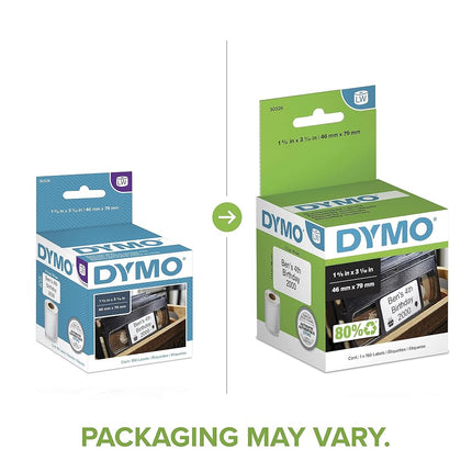DYMO Authentic LW Video Top Labels, DYMO Labels for LabelWriter Label Printers, 1-4/5" x 3-1/10", 1 Roll of 150