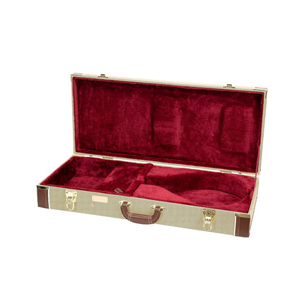 Crossrock Rectangular Wooden Case fits F-Style Mandolin-Vinyl Tweed (CRW620MFTW-R)