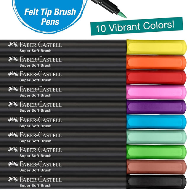 Faber-Castell Brush Pens Black Edition - Cardboard Box of 10