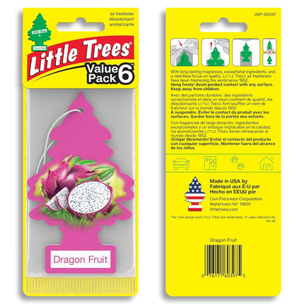 LITTLE TREES Dragon Fruit Car Air Freshener, 24 Hanging Trees, Long Lasting Scent for Auto or Home