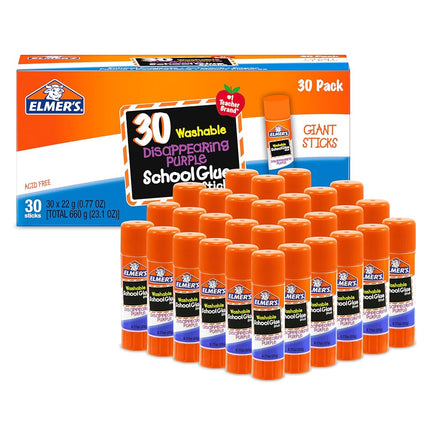 Elmer's Disappearing Purple School Glue Sticks, Wa