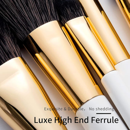 ENZO KEN Natural Black Goat Hair Makeup Brush Set with Case, Natural Hair Makeup Brushes Set Professional, Make up Brushes Set Professional, Natural Makeup Brushes, Natural Bristle Makeup Brushes.