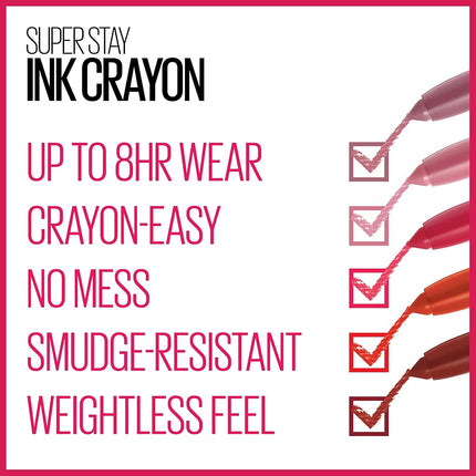 Maybelline New York SuperStay Ink Crayon Lipstick, Accept A Dare,4.5g