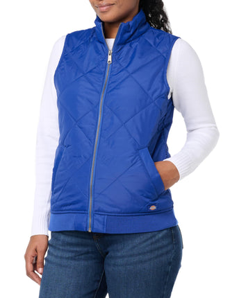 Dickies Womens Quilted Vest, Blue, XX-Small