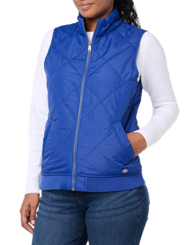 Dickies Womens Quilted Vest, Blue, XX-Small