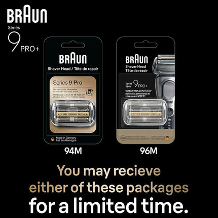 Braun Electric Shaver Head Replacement Part 94M Silver, Compatible with Series 9 Pro and Series 9 Electric Razors for Men