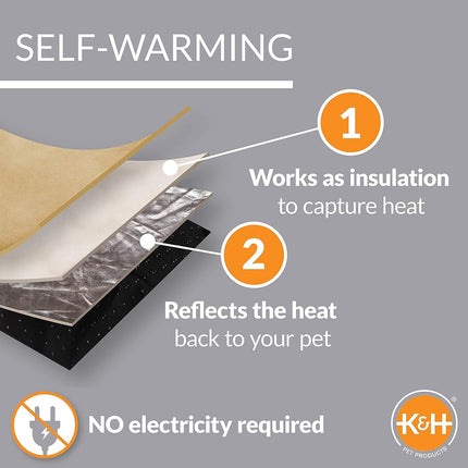 K&H Manufacturing Self-Warming Pet Crate Pad, 14-Inch by 22-Inch, Gray