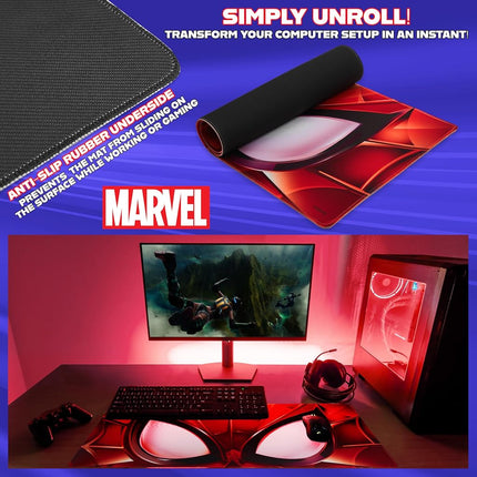 Marvel 2529 XL Under Desk Mouse Pad 80 x 36 cm Avengers Spiderman Groot Office Accessory (Spiderman Red)