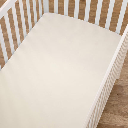 American Baby Company 2 Pack 100% Natural Cotton Fitted Crib Sheets 52" x 28" - Soft, Breathable, Hypoallergenic & Gentle Toddler Bed Sheets, Cream, Neutral for Boys & Girls