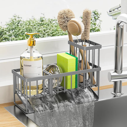 Cisily Sink Caddy Organzier with High Brush Holder