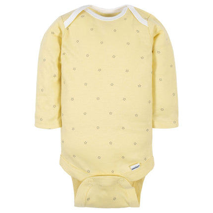 Paquete de 6 mamelucos de manga larga para bebé unisex Gerber, Gris con palabras, 12 meses