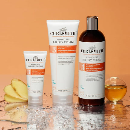 Curlsmith Weightless Air Dry Cream - Air Drying Cream, Moisturizing and Detangling for All Curls - Vegan & Cruelty Free (16 oz)