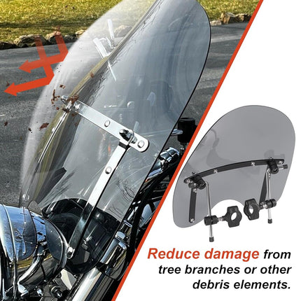 ECOTRIC Universal Tinted Windshield 18"x16" Compatible with Honda Harley