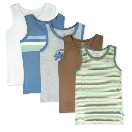 HonestBaby Camisetas sin mangas de algodón 100% orgánico unisex para bebés y niños pequeños, a rayas Drifting Sage, 0-3 meses
