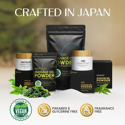 Japanese Nuru Massage Gel Powder Matsuri 50g, Seaweed, Resealable, Makes 5L
