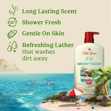 Old Spice Body Wash for Men, Fiji with Palm Tree Scent, 16 Fluid Ounce (Pack of 4)